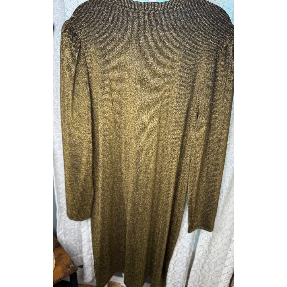 Gap Metallic Gold Lurex Knit Sweater Dress Long Sleeve Midi Black XXL NWT - Picture 6 of 10